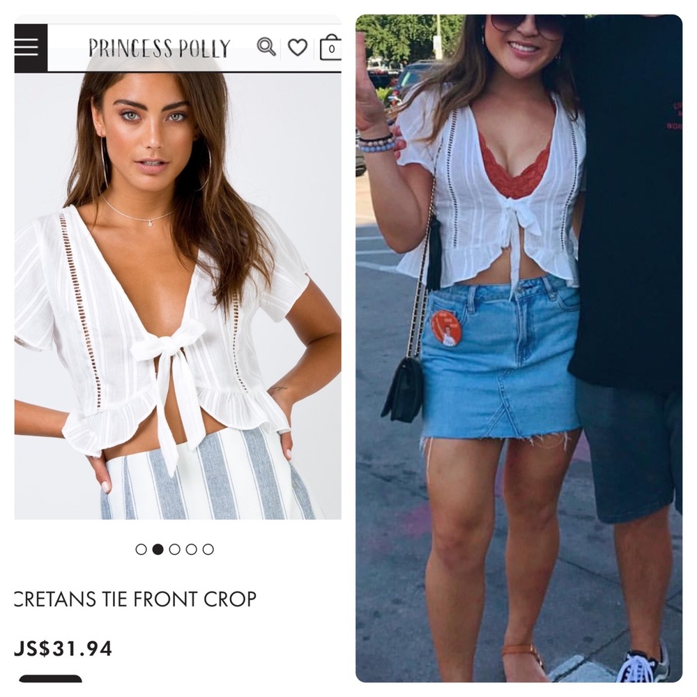 princess polly tie front crop